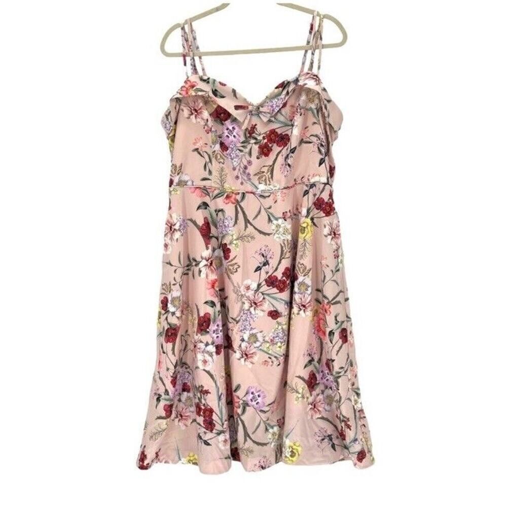 NWT City Chic Daytime Diva Dress Pink Floral Sleeveless Fit & Flare Plus Size 22